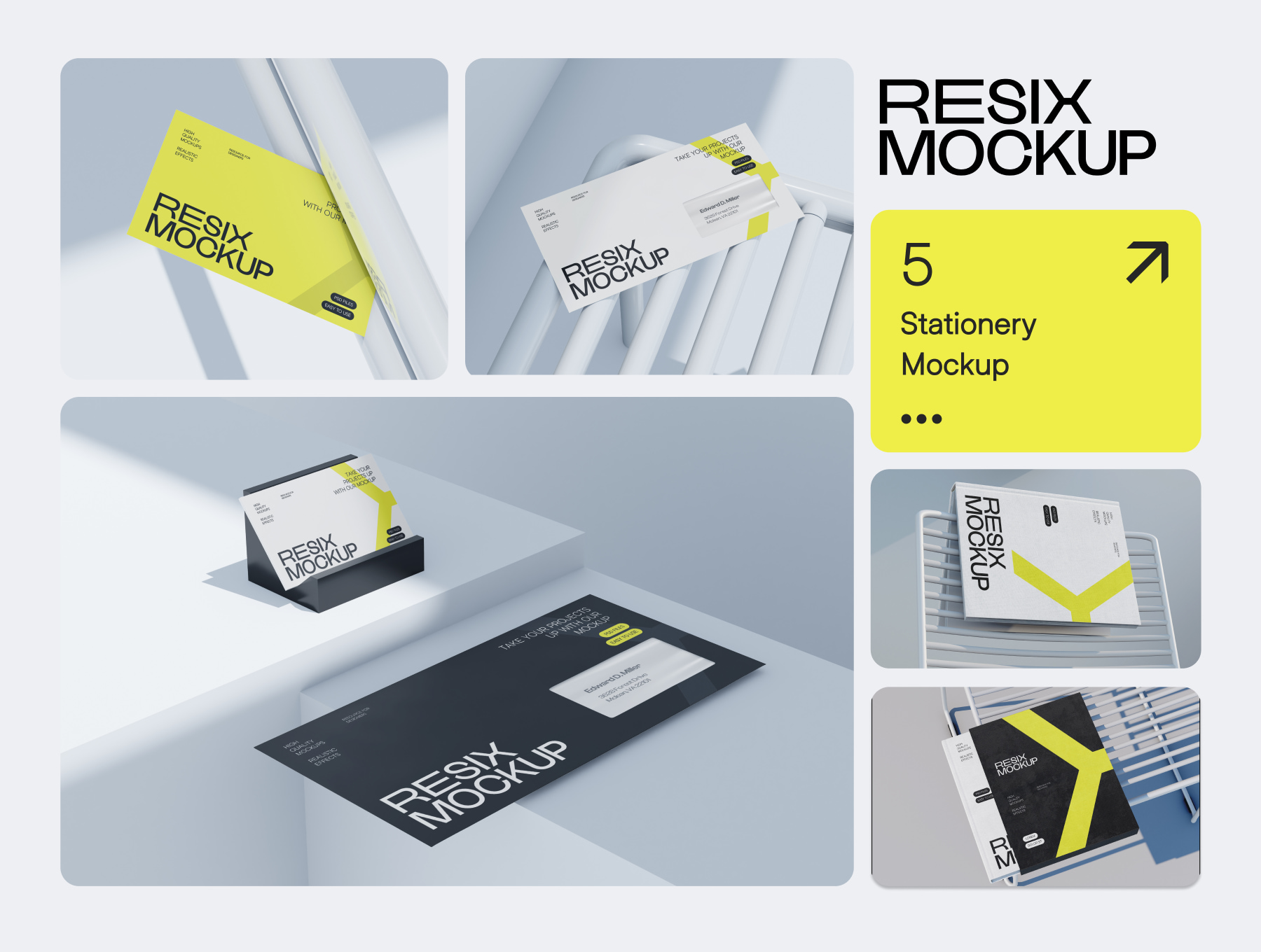 简洁风格品牌样机模型组合