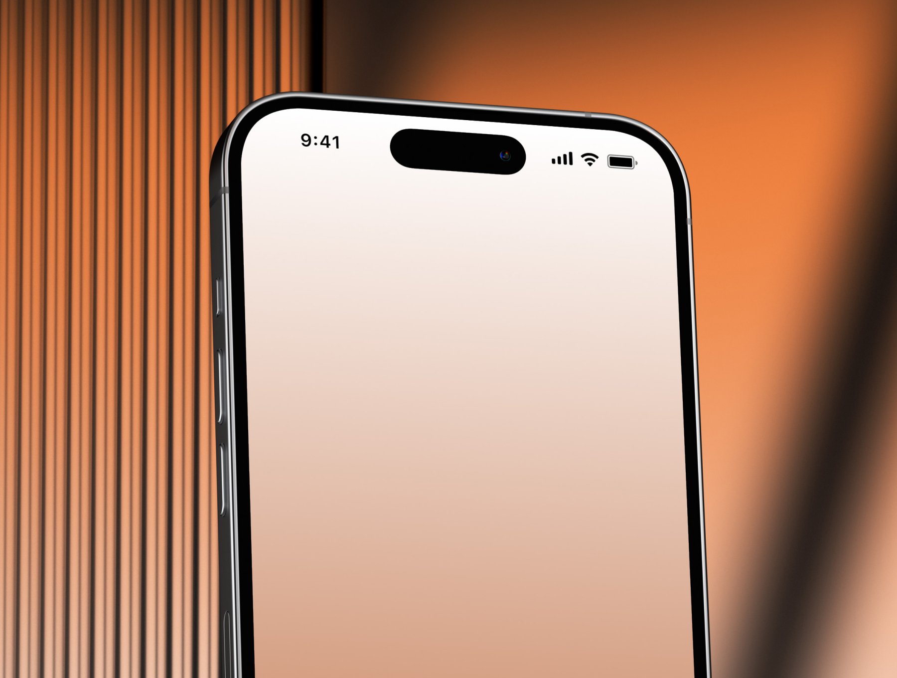 iPhone 14 Pro 简约橘色样机模型 PSD格式