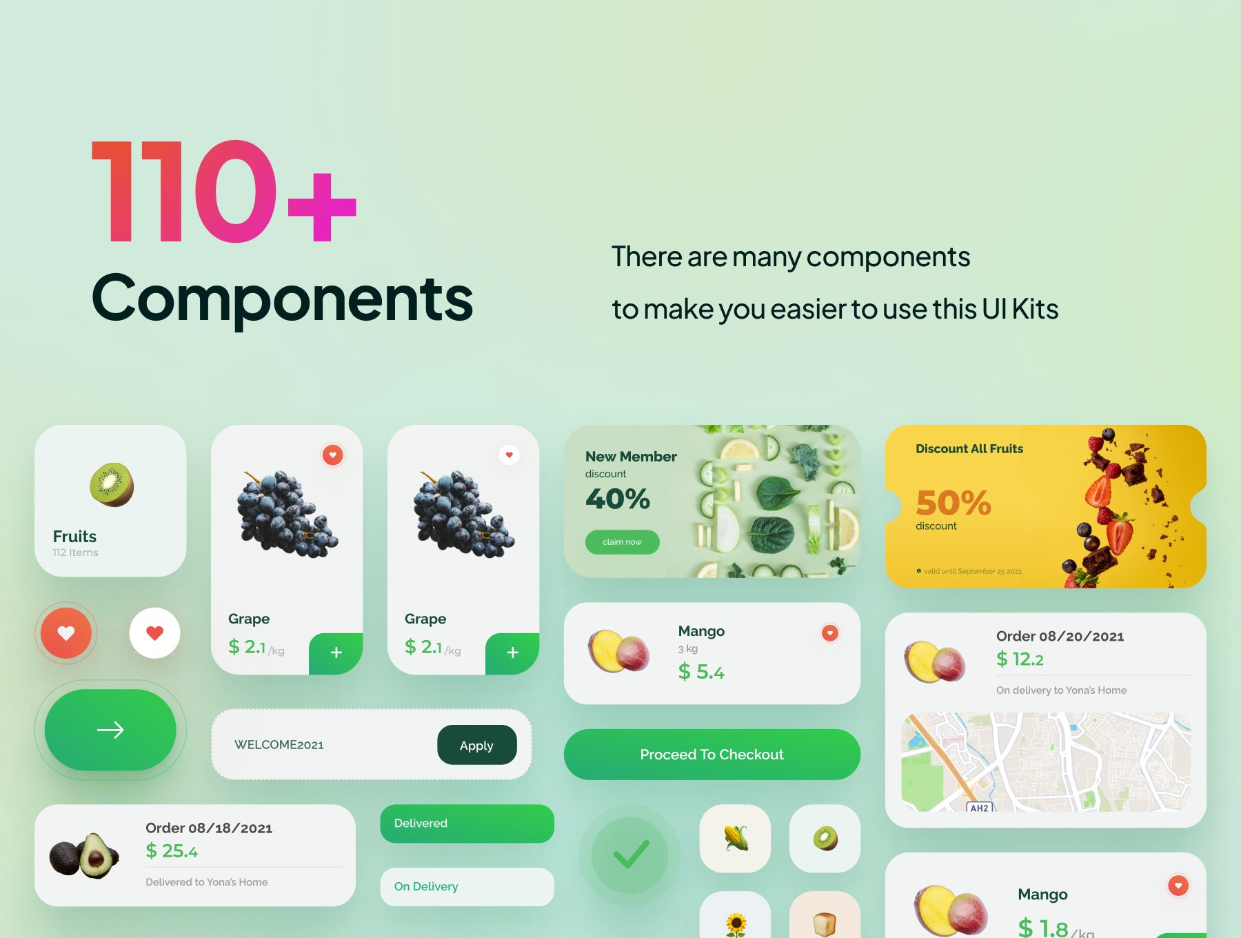 生鲜电商APP界面素材 Figma格式