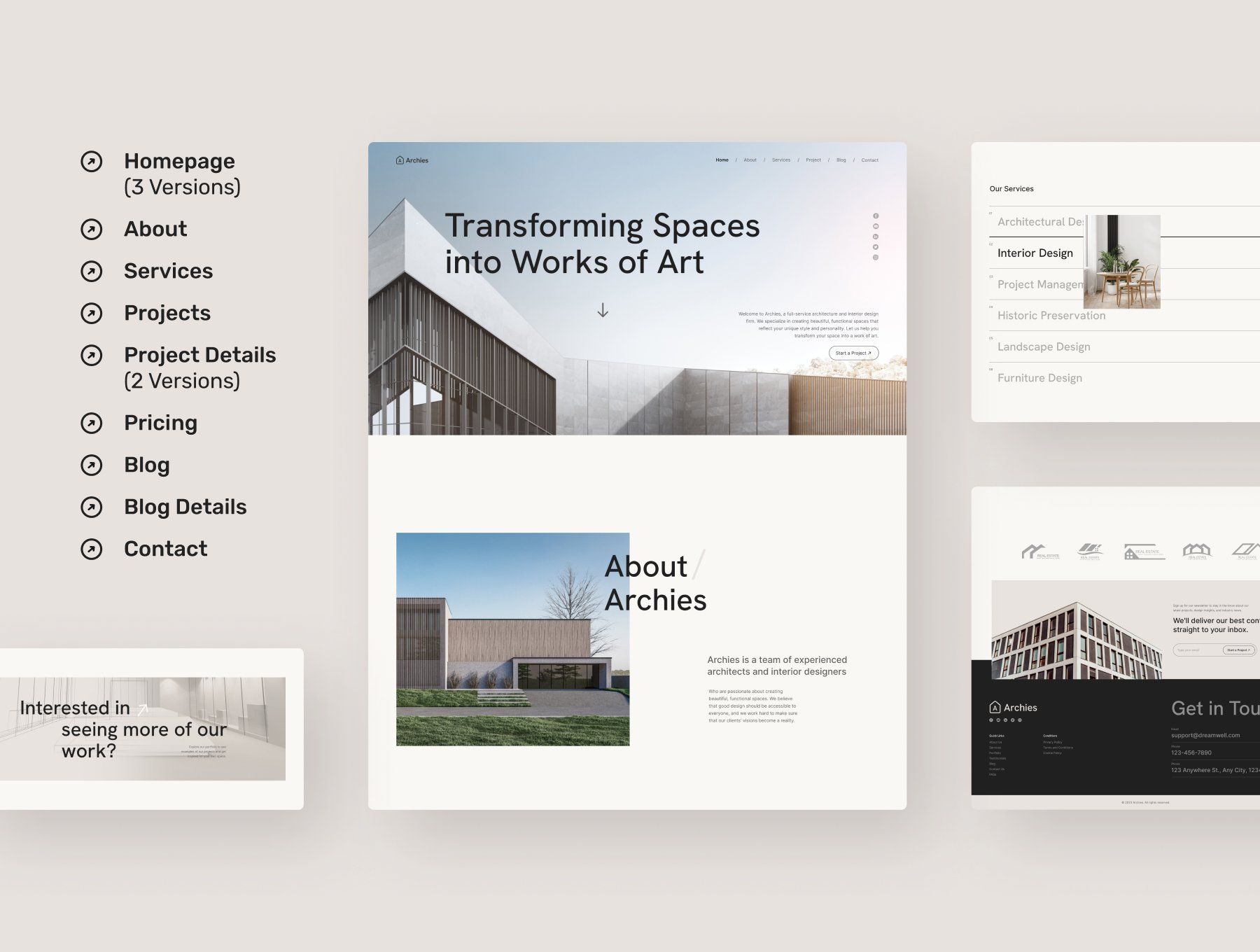建筑与室内官网着陆页设计 Figma格式