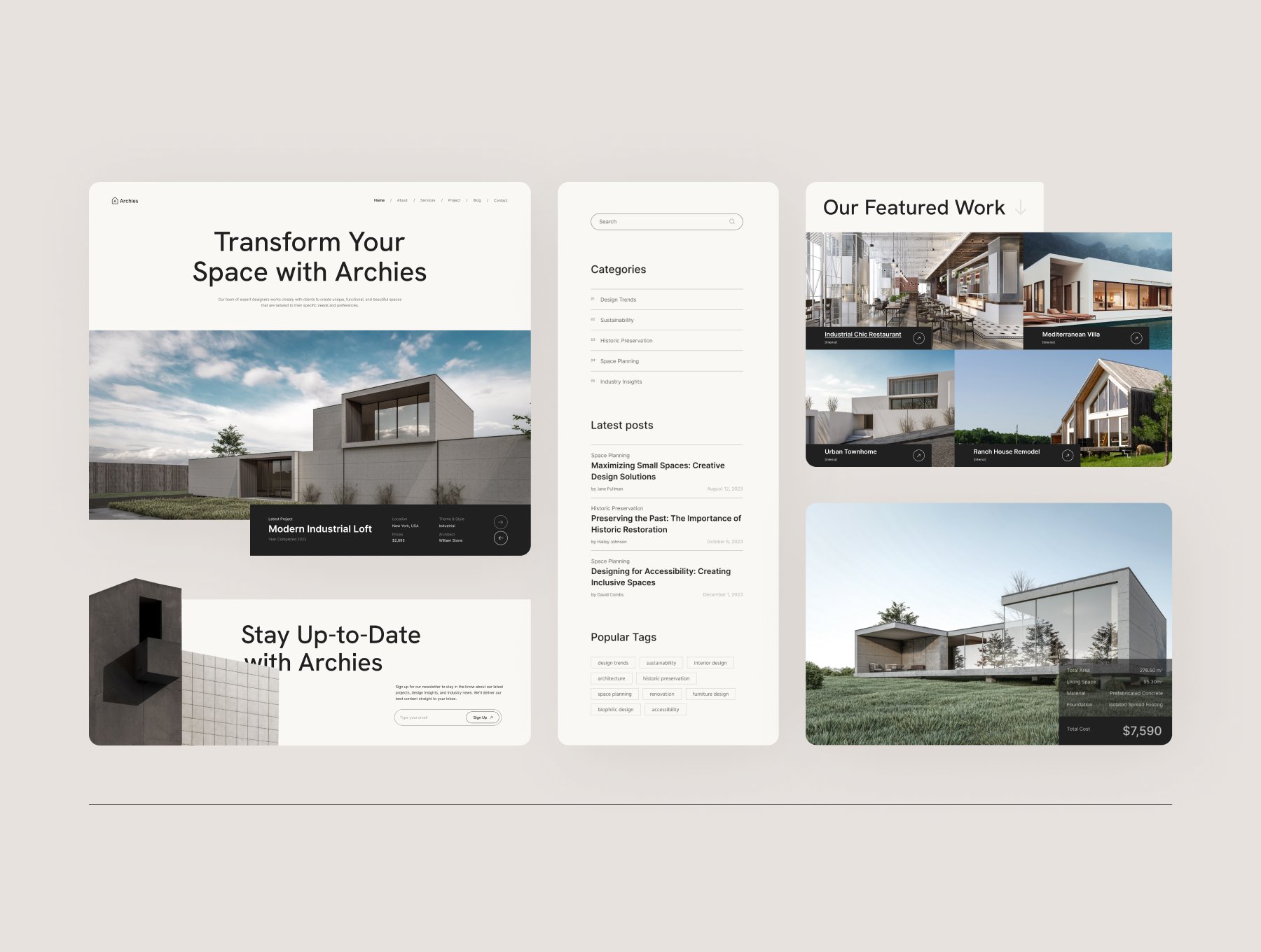 建筑与室内官网着陆页设计 Figma格式