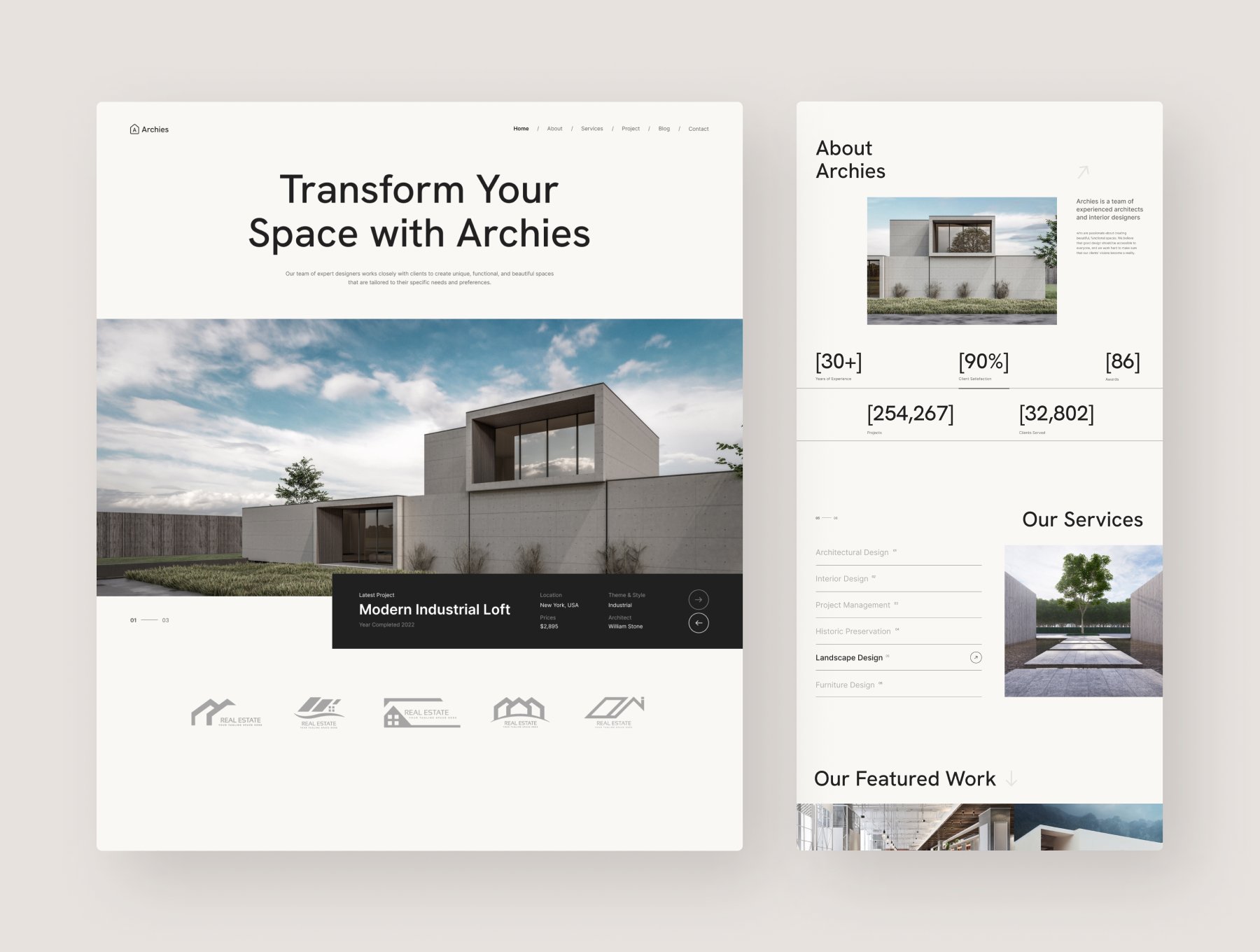 建筑与室内官网着陆页设计 Figma格式