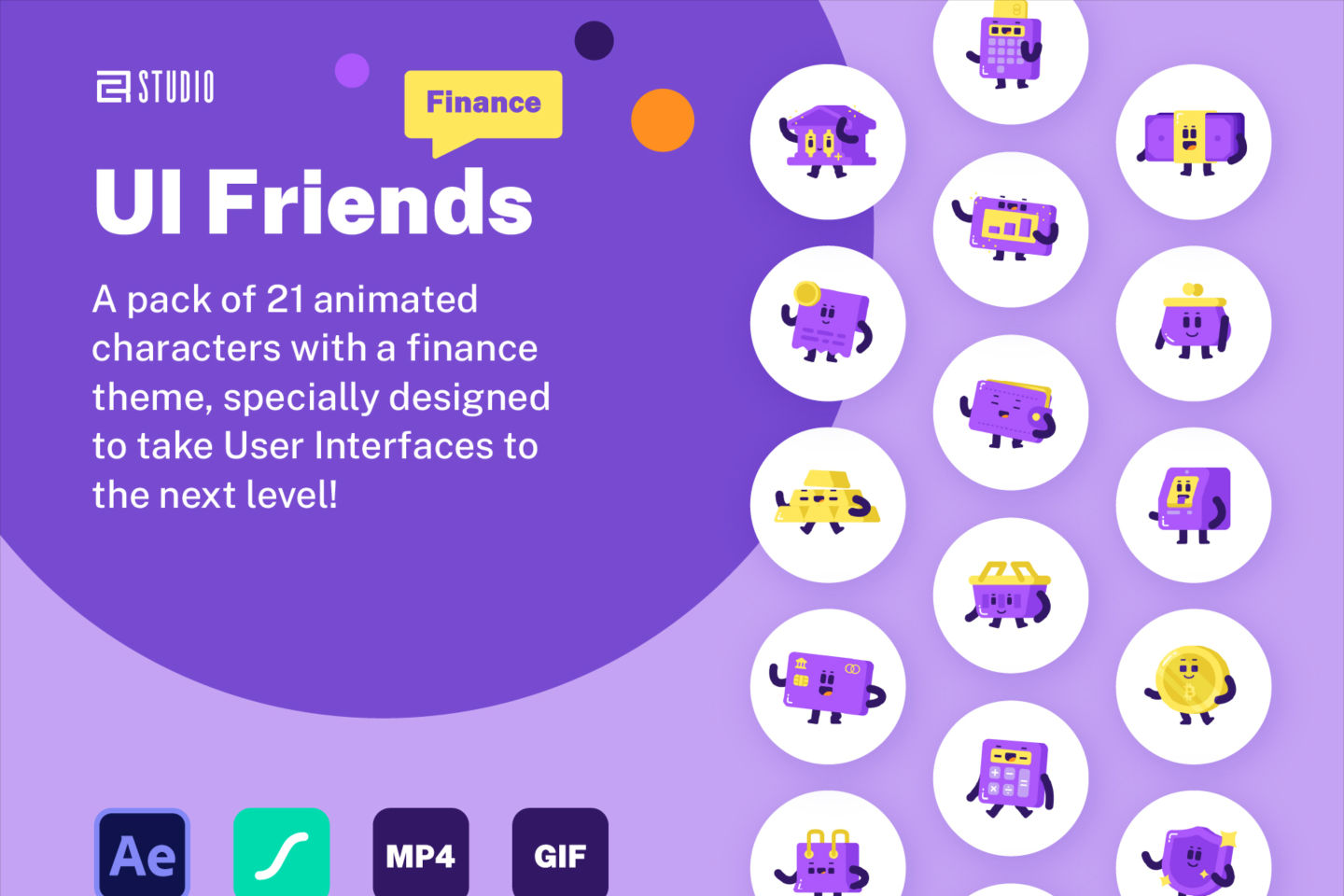 金融插画动画 AE,json,gif格式