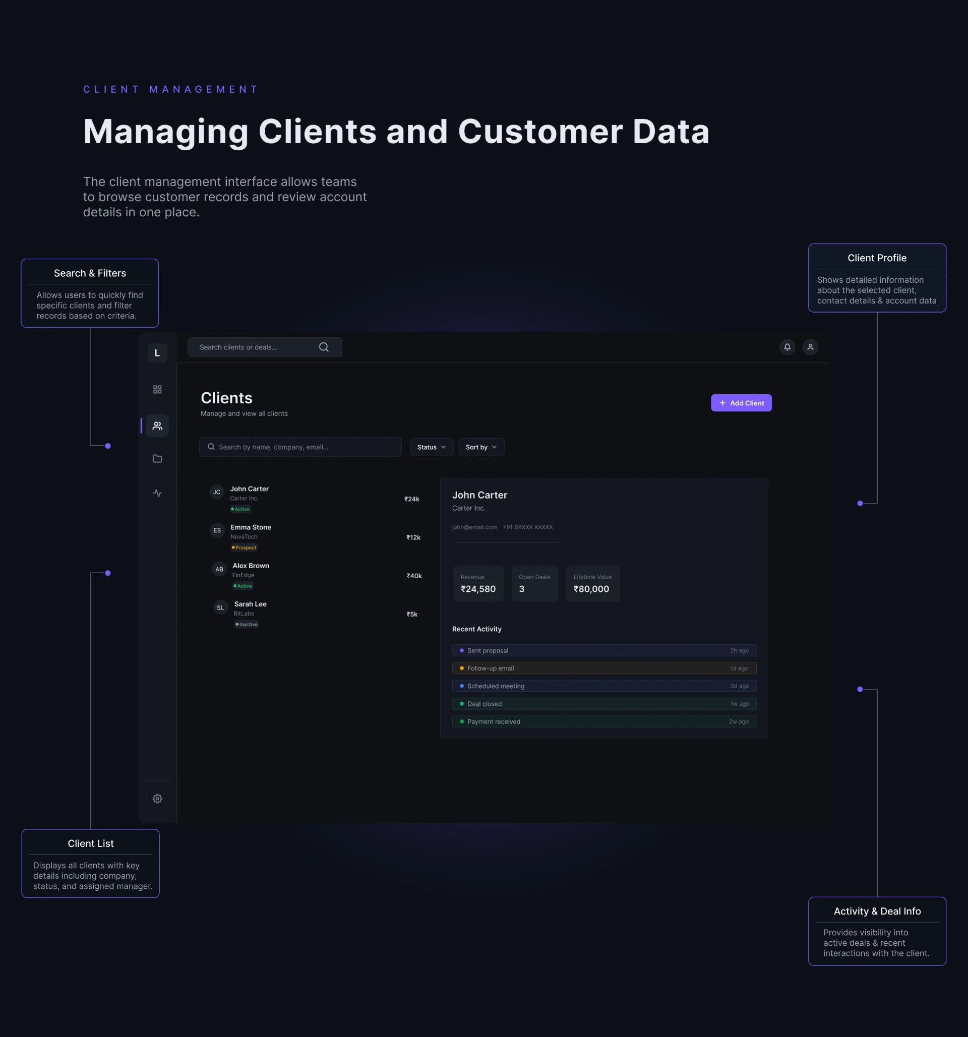 CRM 仪表盘用户界面设计