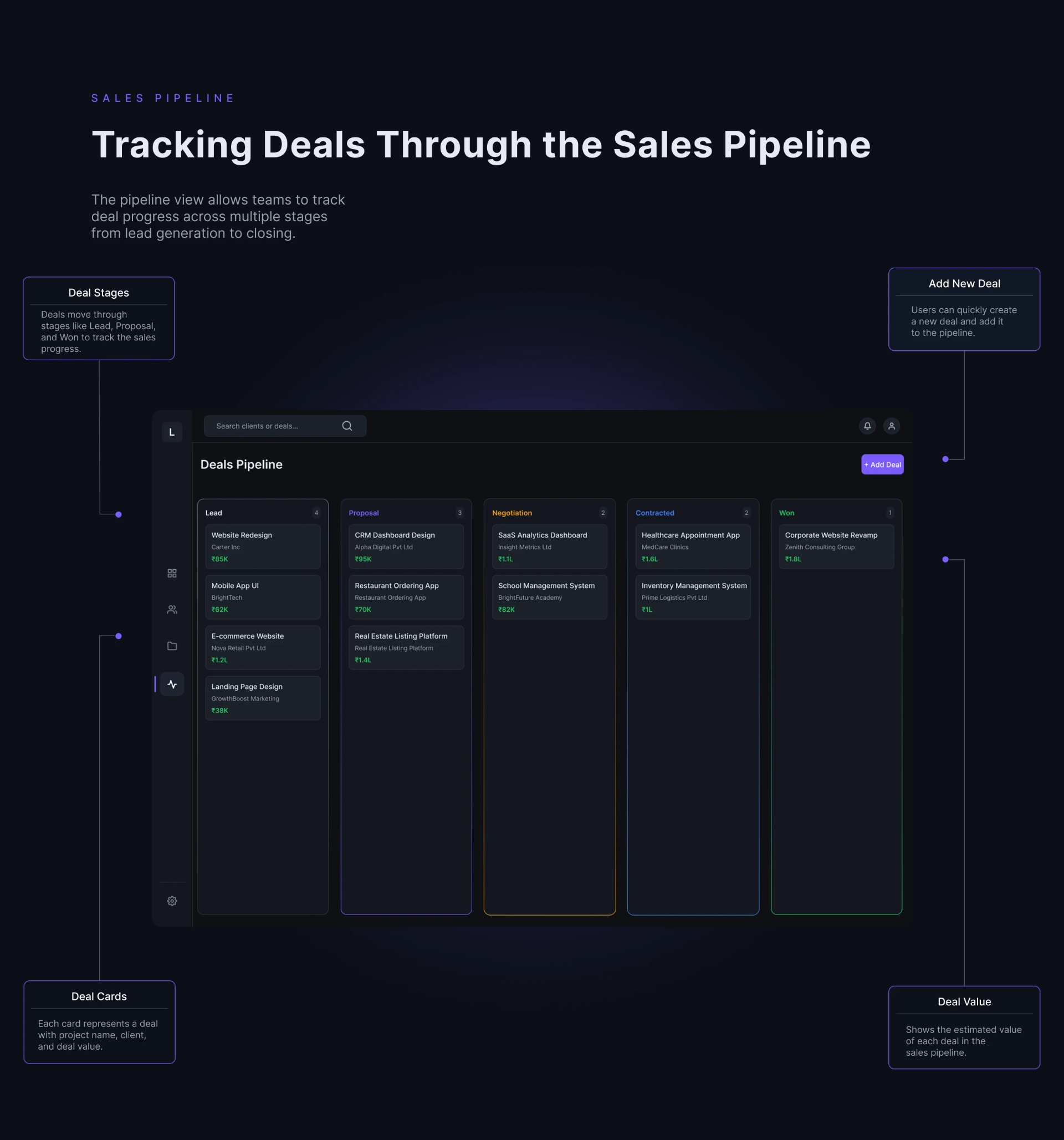 CRM 仪表盘用户界面设计