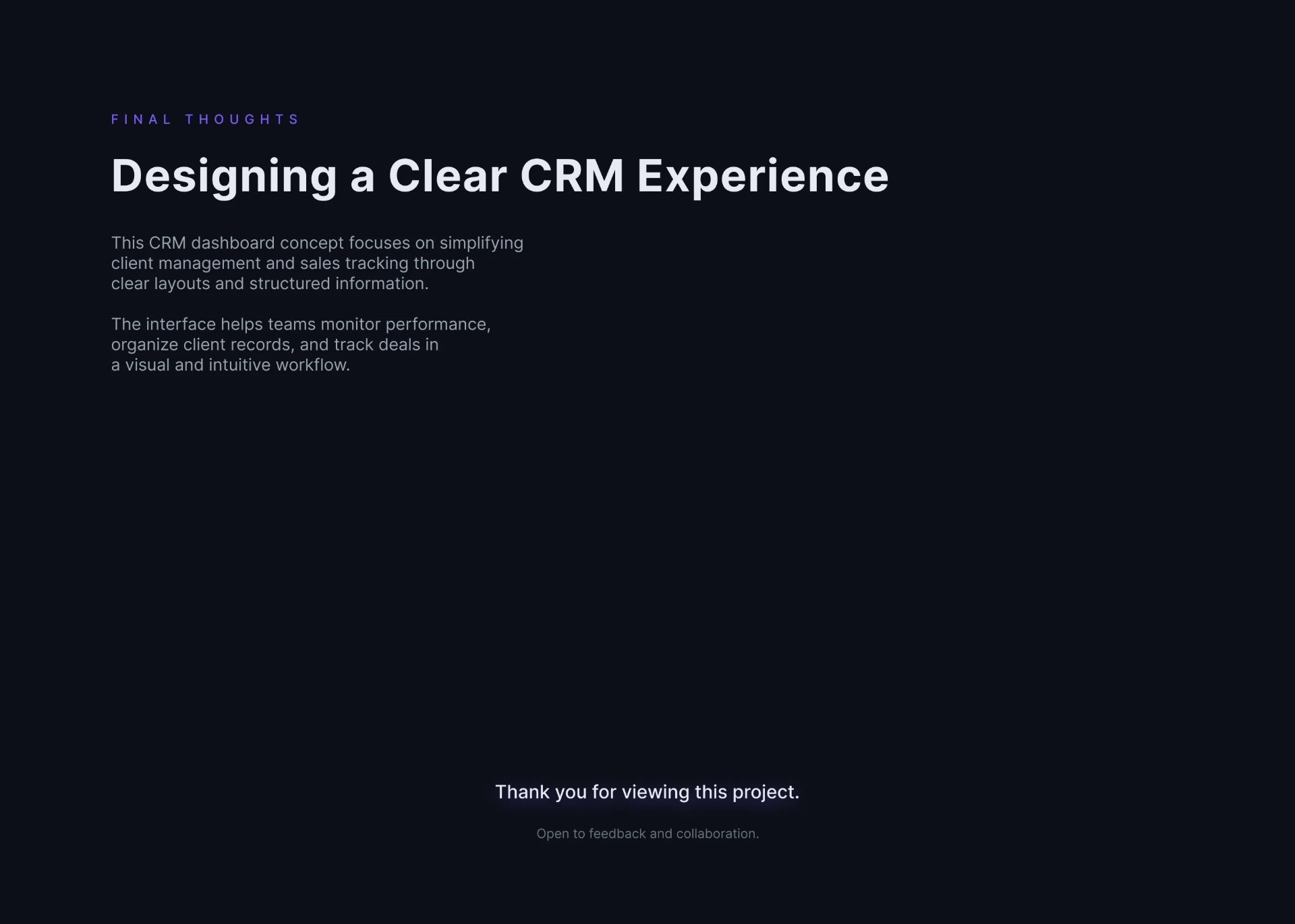 CRM 仪表盘用户界面设计
